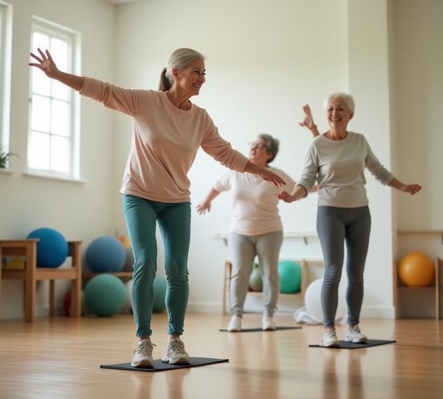 Spezialisiertes Fitness-Training für Senioren zur Förderung von Kraft und Gleichgewicht